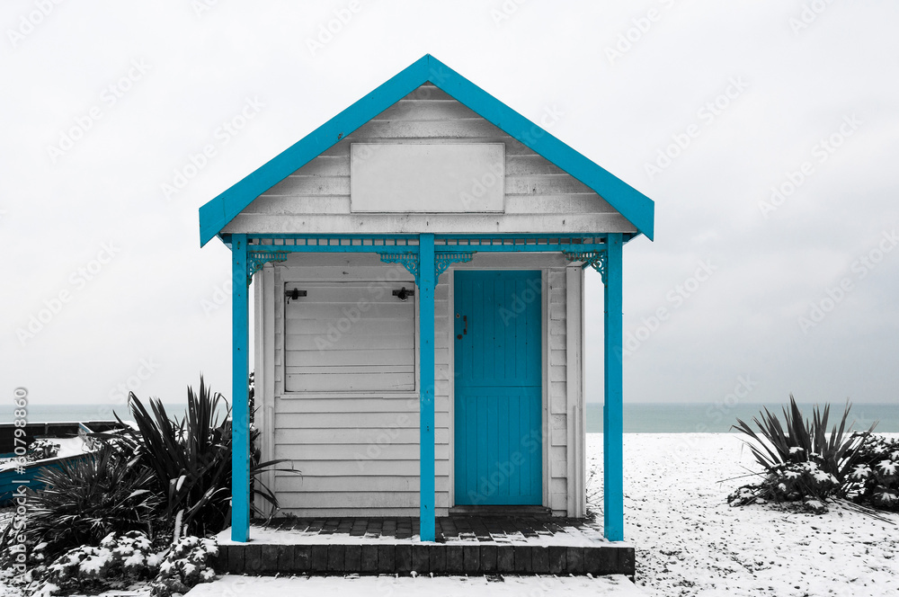 White and blue shed White and blue shed
