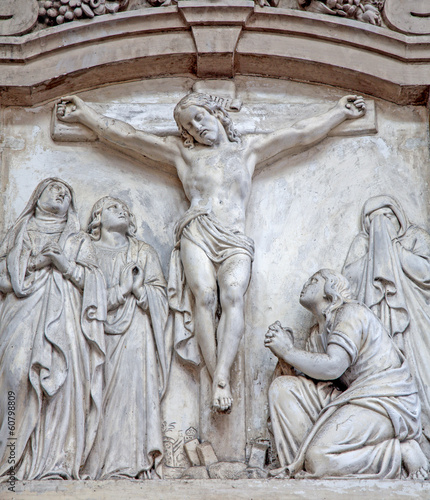 Brussels - Crucifixion stone relief