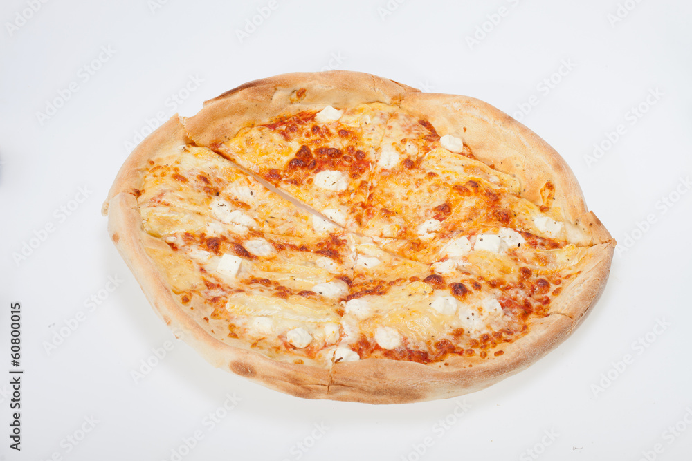 delicious italian pizza isolated over white background delicious italian pizza isolated over white background