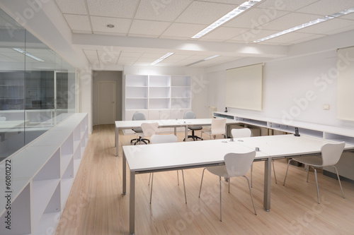 Modern office with white furniture