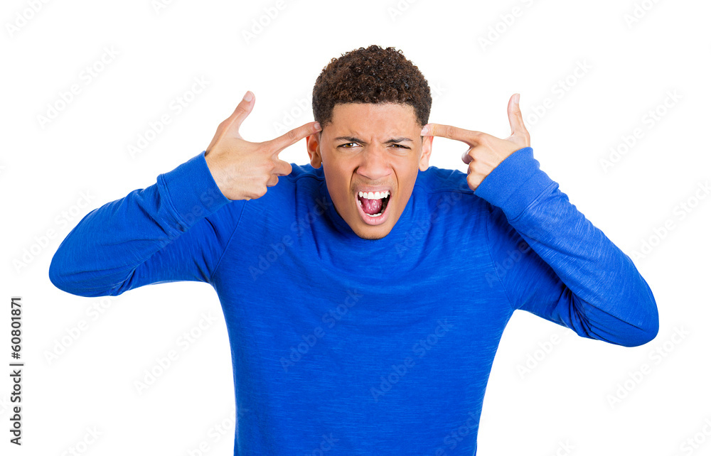 Angry, annoyed young man asking are you crazy? Angry, annoyed young man asking are you crazy?