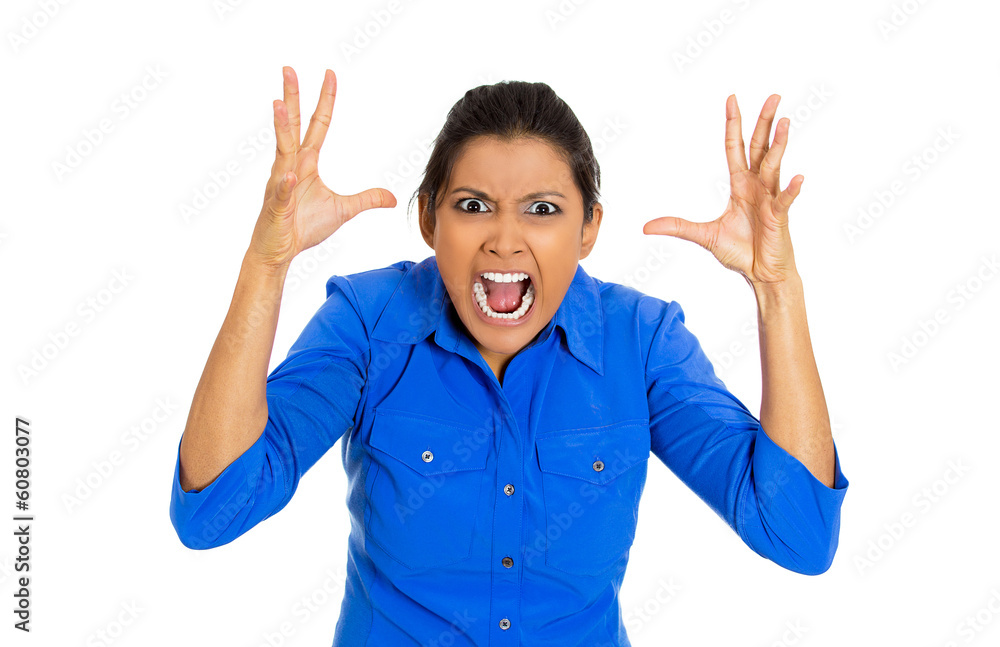 Angry woman screaming Angry woman screaming