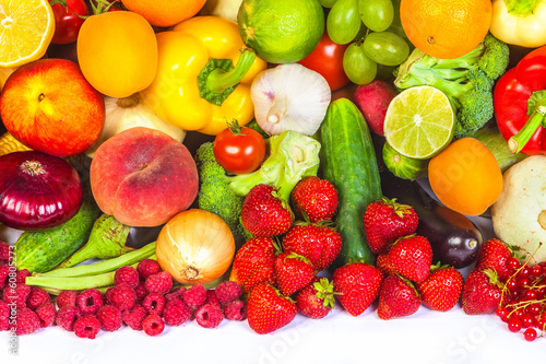 Group of fresh vegetables isolated on white