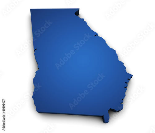 Map Of Georgia State 3d Shape