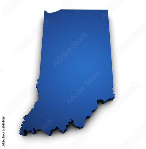 Map Of Indiana State 3d Shape