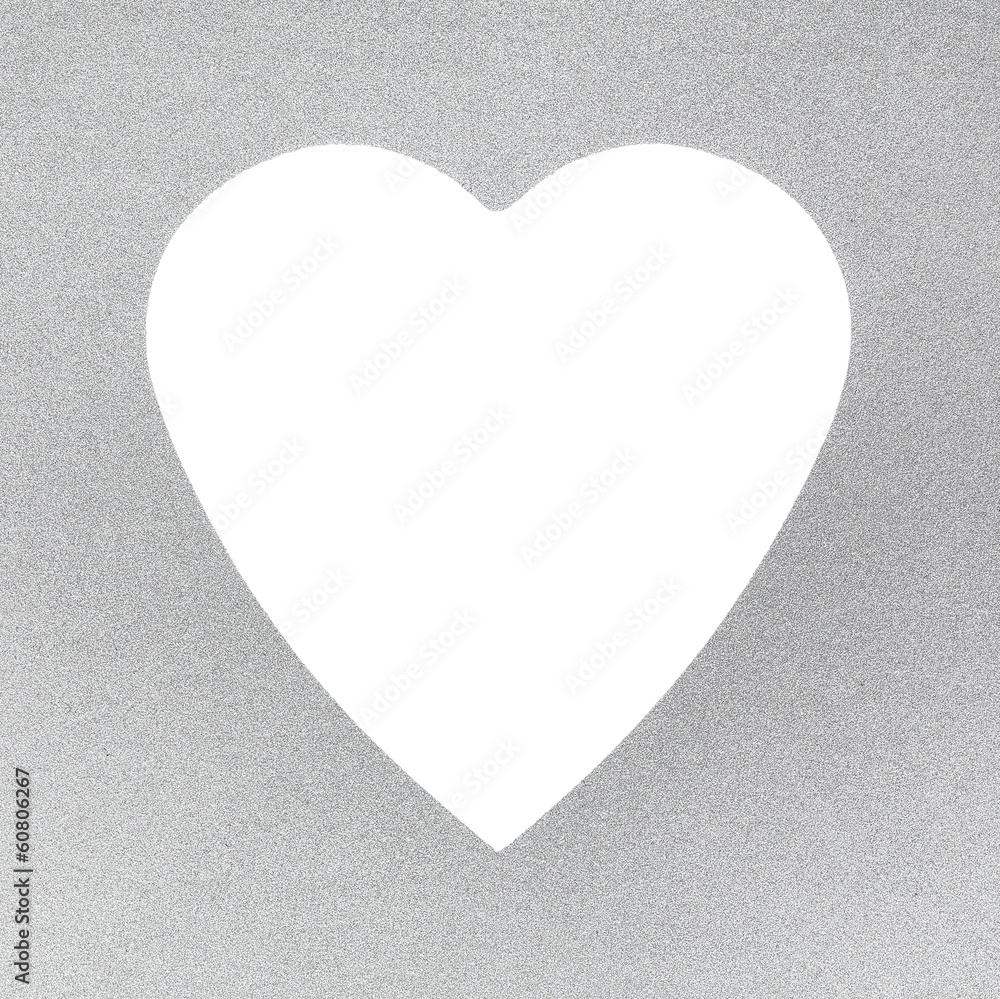 Silver texture and frame, with white heart Stock Photo | Adobe Stock