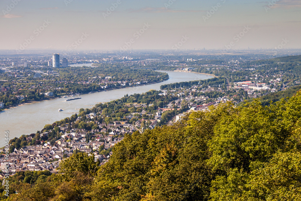 View on a city of Bonn from Drachenfels, Germany