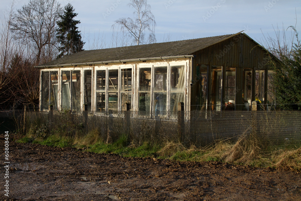 Ungenutzes Gewächshaus in einem Garten in Humfeld Ungenutzes Gewächshaus in einem Garten in Humfeld