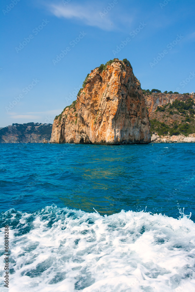 Naklejka premium Isla del descubridor in Cabo Nao Cape at White coast Alicante