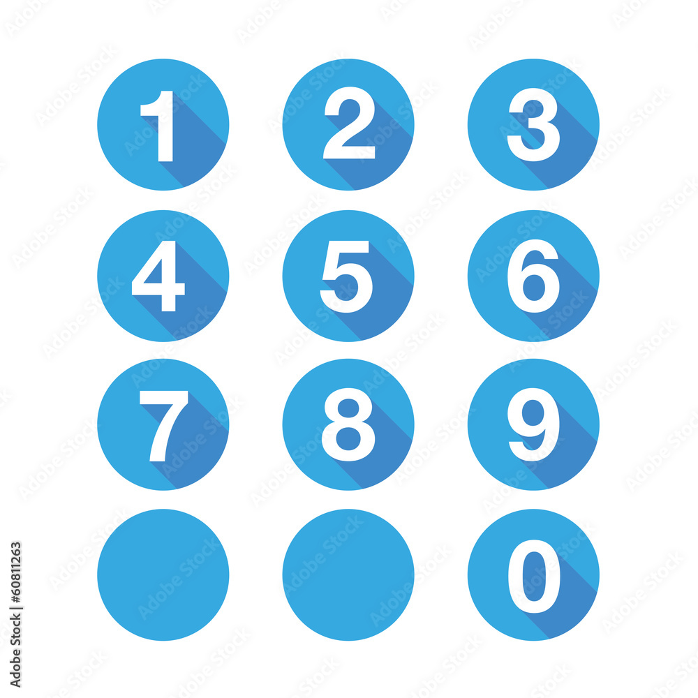 Numbers set. Vector flat design