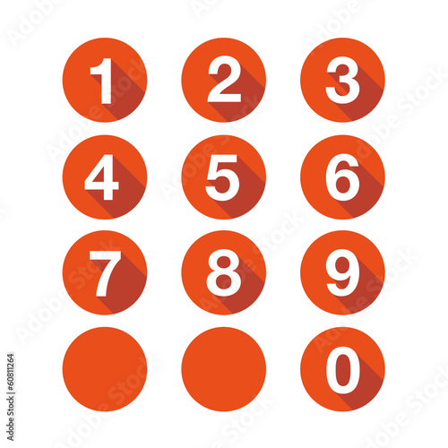 Numbers set. Vector flat design