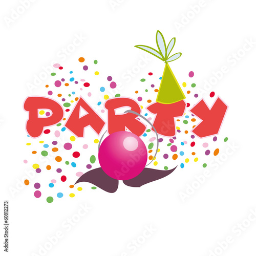 red nose party carnival confetti vektor moustache
