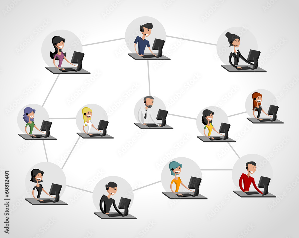 Young people connected using computer. Social network. Young people connected using computer. Social network.
