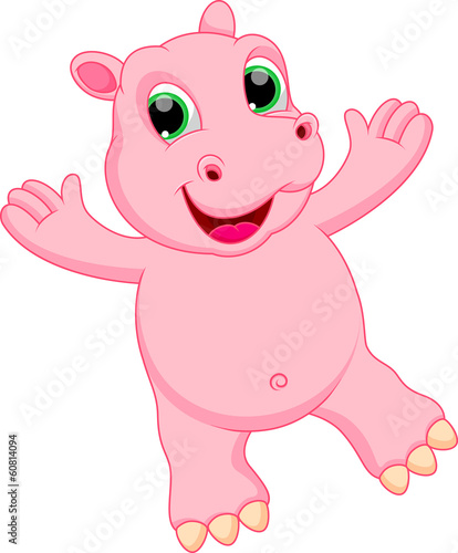 Illustration of hippo cartoon