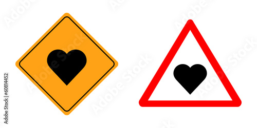 Love warning sign isolated
