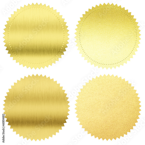 gold seals or medals set is...