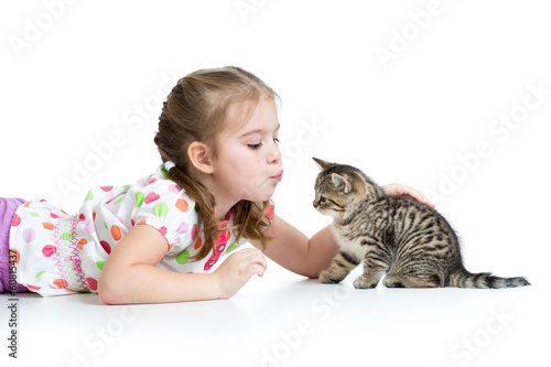 cute kid playing and kissin...