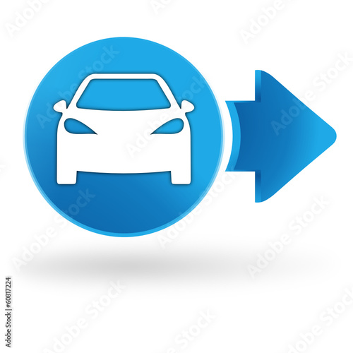 voiture sur symbole web bleu