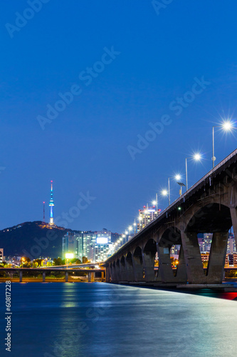 Photography Seoul city at night