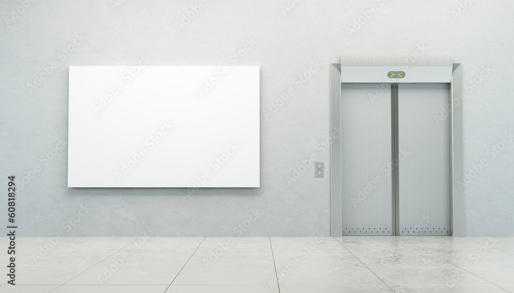 blank picture in the elevator's hall blank picture in the elevator's hall