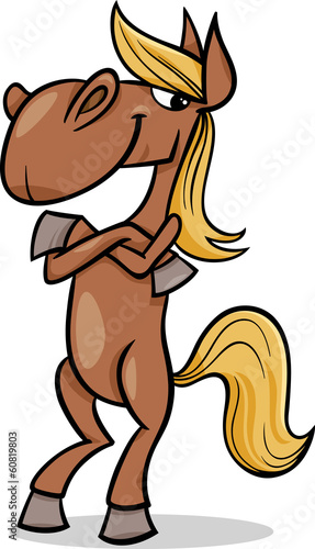 funny horse cartoon illustration