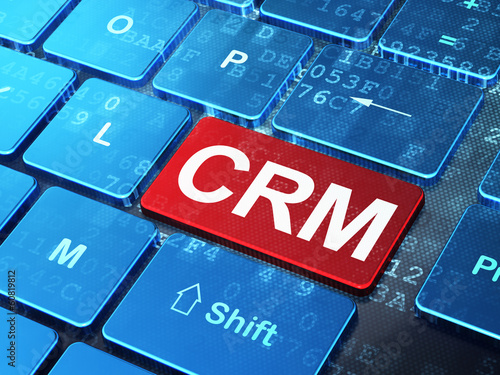 Business concept: CRM on computer keyboard background