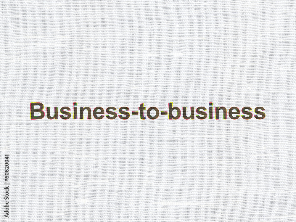 Finance concept: Business-to-business on fabric texture Finance concept: Business-to-business on fabric texture