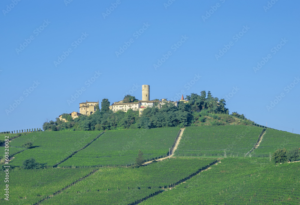 typisches Weindorf im Piemont bei Asti
