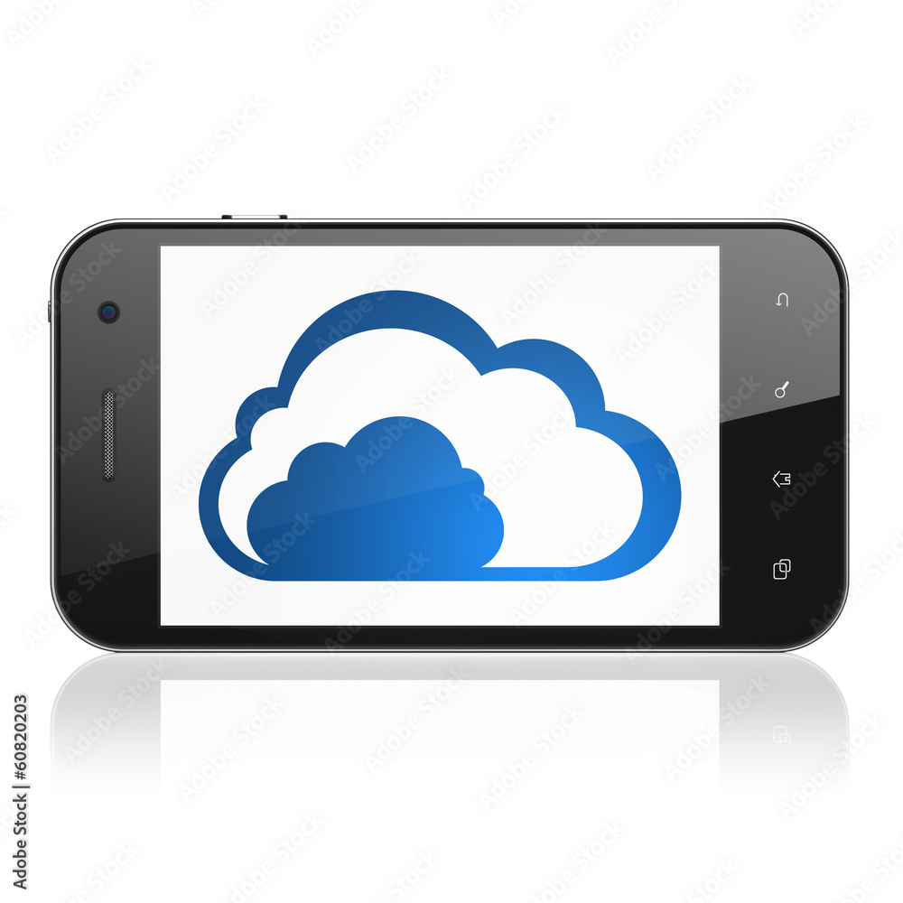 Cloud computing concept: Cloud on smartphone Cloud computing concept: Cloud on smartphone
