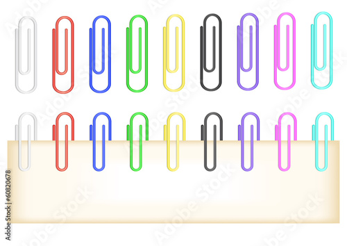 Colorful paper clips collection