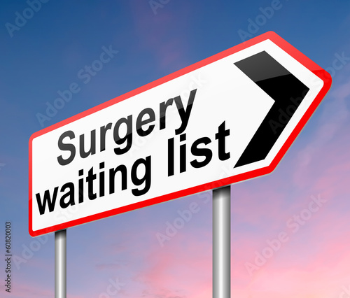 Surgical waiting list concept. photo
