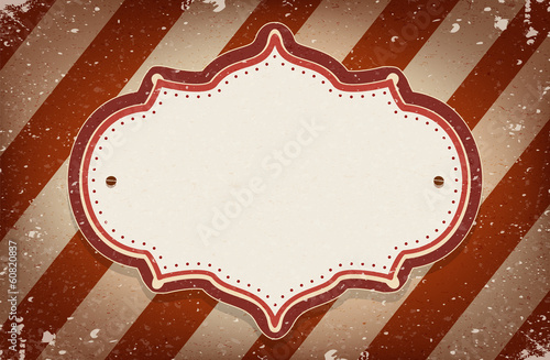 Vintage vector circus inspired frame with a space for text
