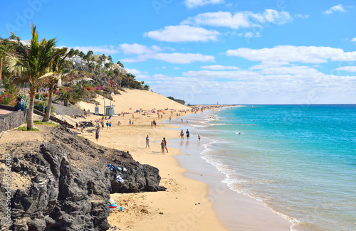 Beach of Morro Jable, Fuerteventura, Spain photo