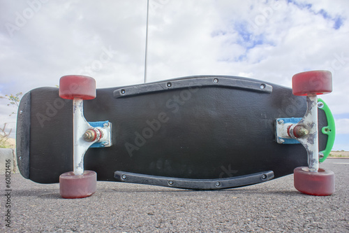 Vintage Style Longboard Black Skateboard photo