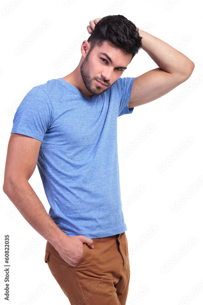 Obraz premium sexy pose of a casual young man
