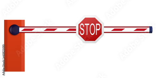 Automatic barrier on white background