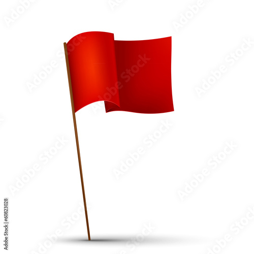 Red flag on the white background photo
