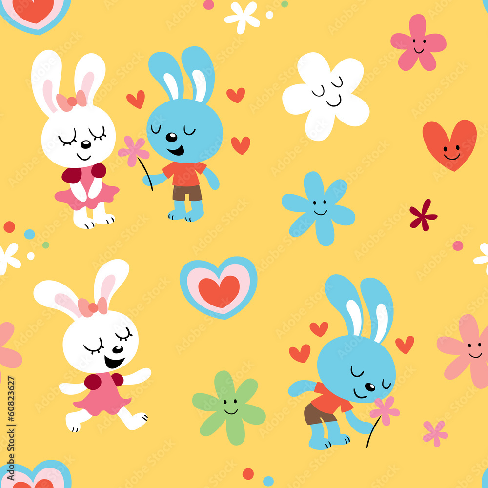 bunnies in love seamless pattern bunnies in love seamless pattern