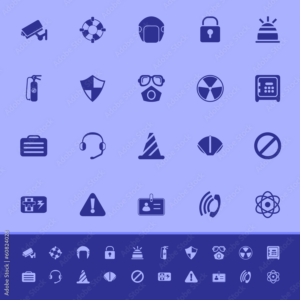 Safety color icons on blue background Safety color icons on blue background