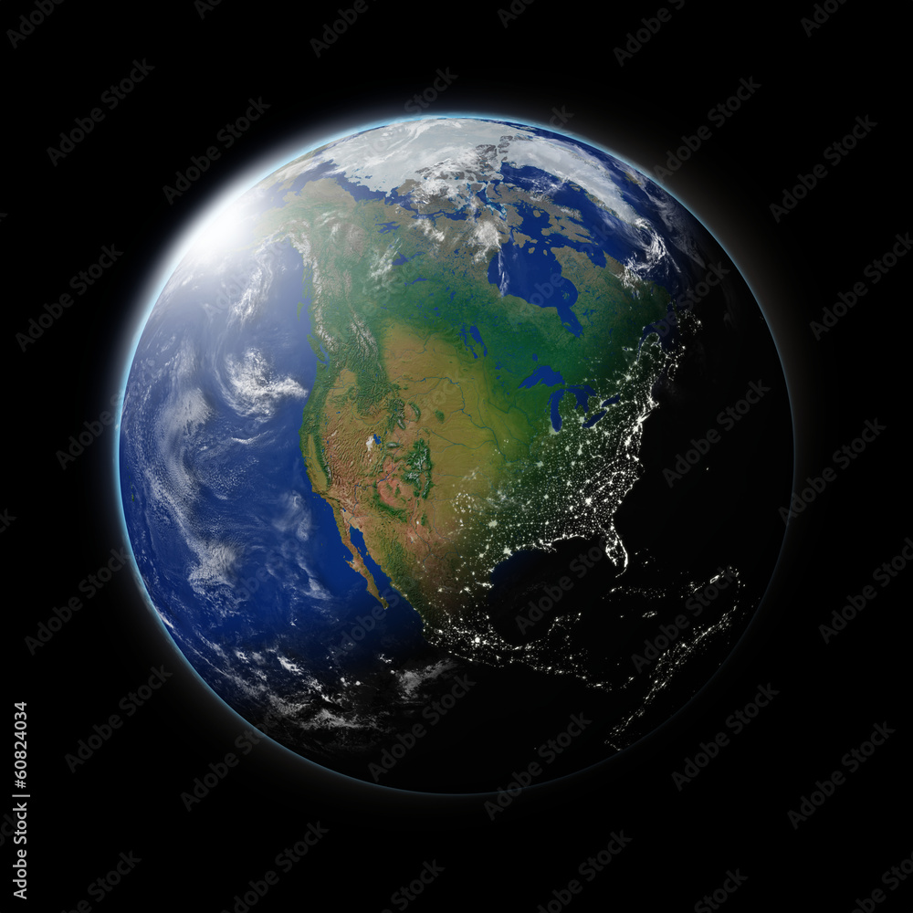 North America on planet Earth North America on planet Earth