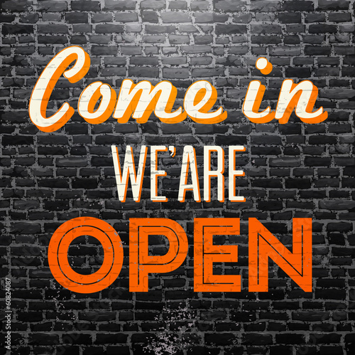 Vintage card - Come in we'are open