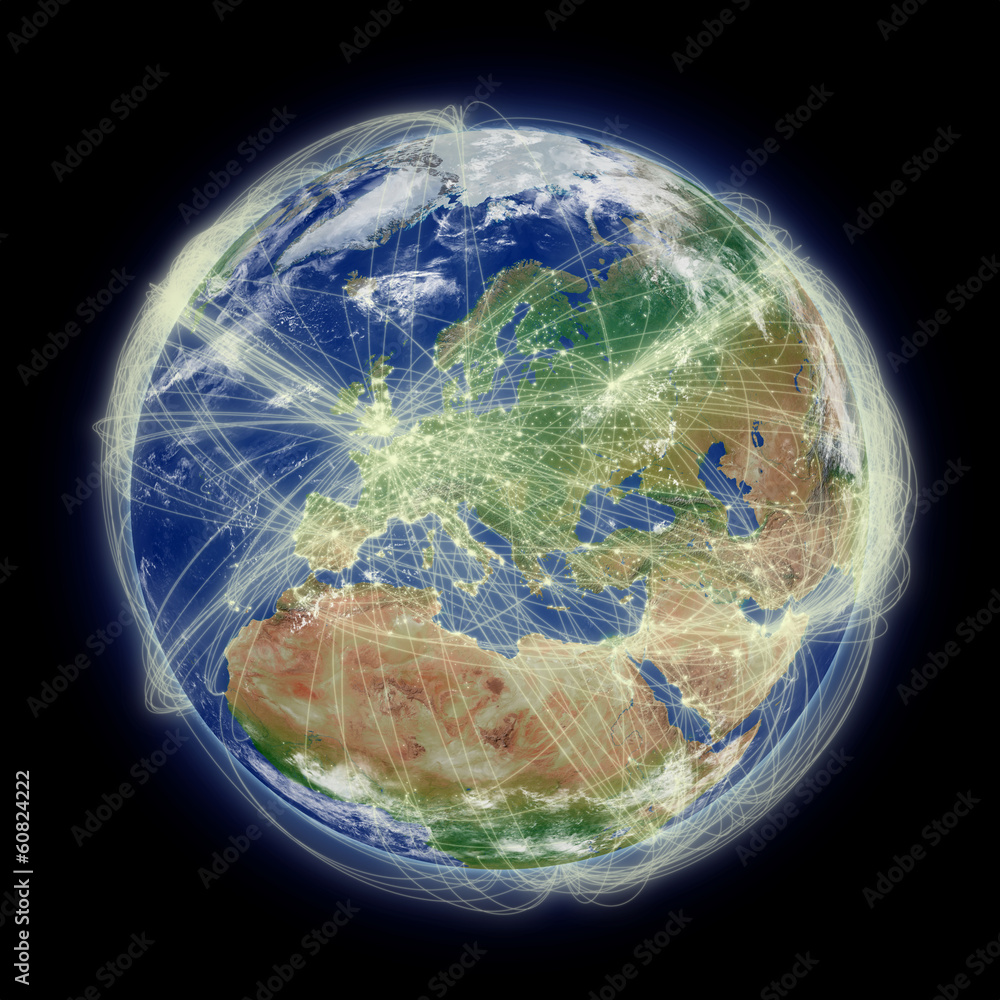 Obraz premium Network over Europe
