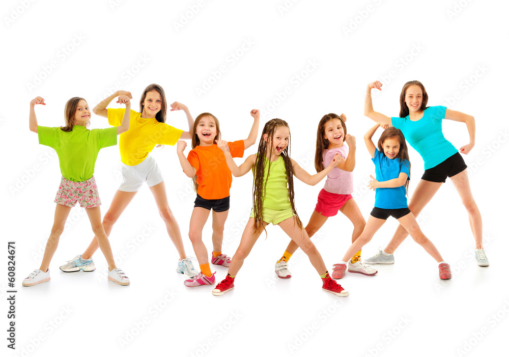 Happy sporty children