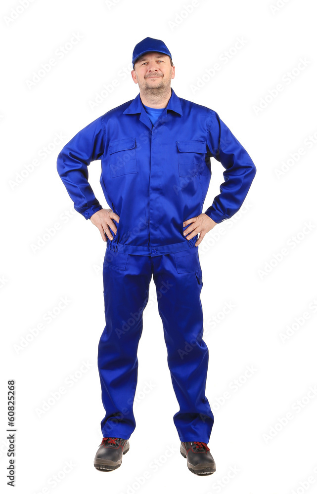 Worker in winter workwear. Worker in winter workwear.