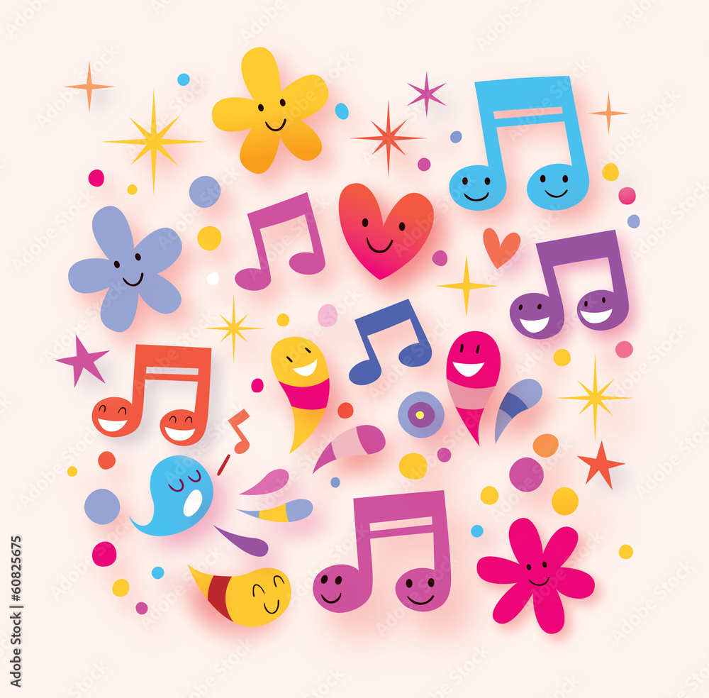 Naklejka premium happy music background