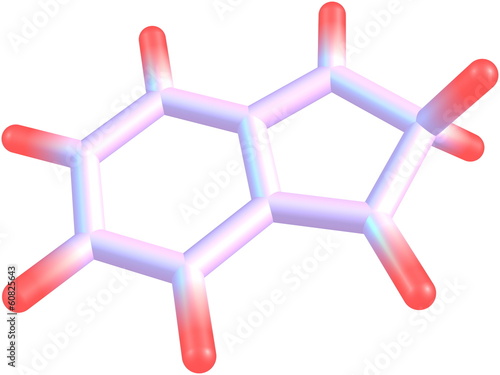 2H-indene molecular structure on white background photo