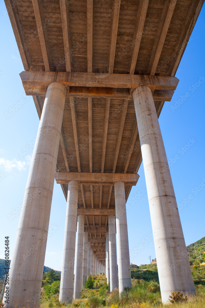 viaducto de Bunol in Autovia A-3 road Valencia