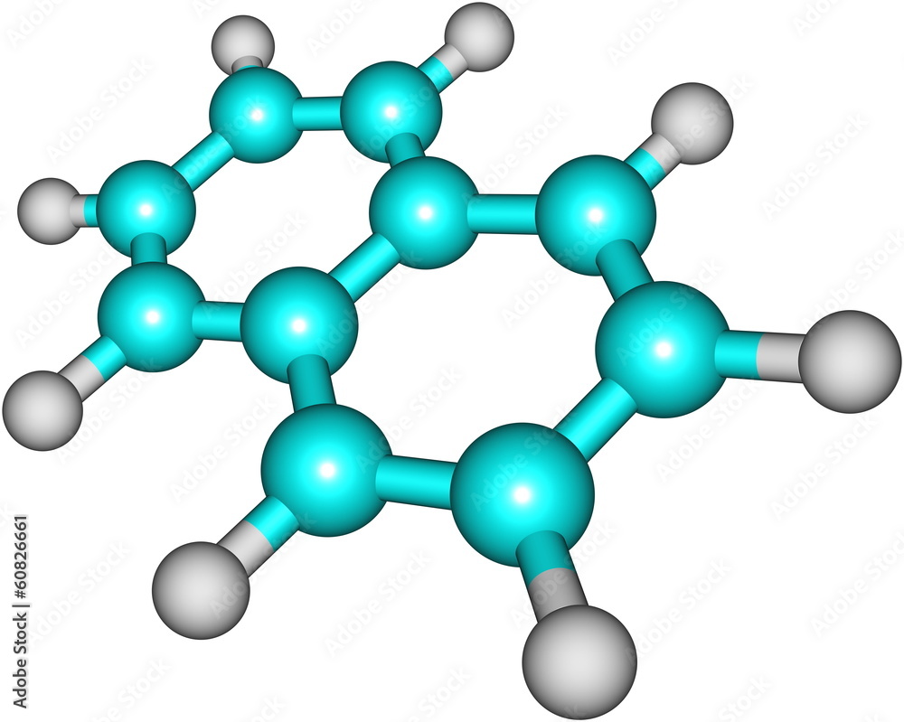 Naphtalene molecular structure on white background Naphtalene molecular structure on white background