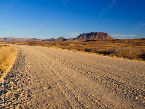 Gravel road and table mountain