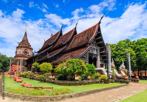 Old wooden church at Wat Lok Molee in Chiang Mai, Thailand